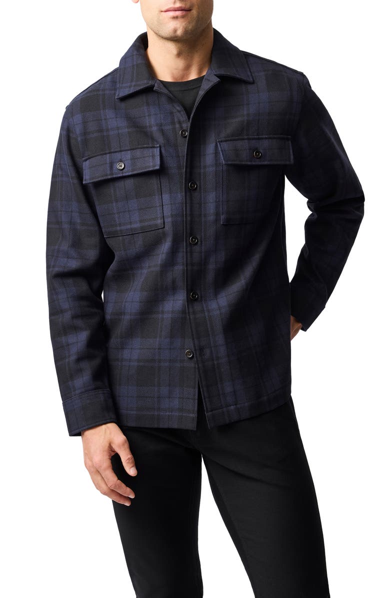Rodd & Gunn Netherton Plaid Shirt Jacket, Main, color, Eclipse