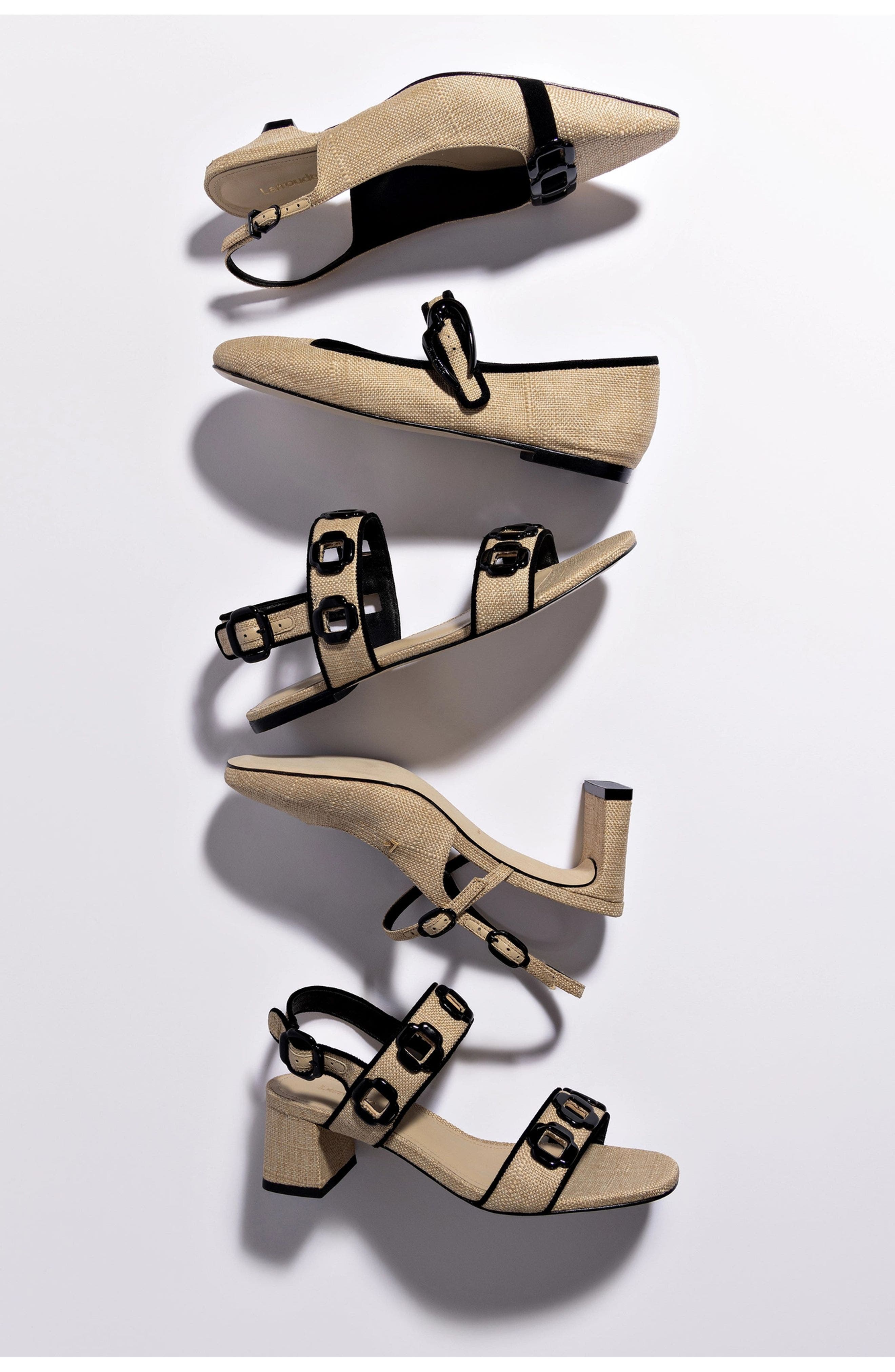 Milan Flat Sandal, Alternate, color, Beige/ Black