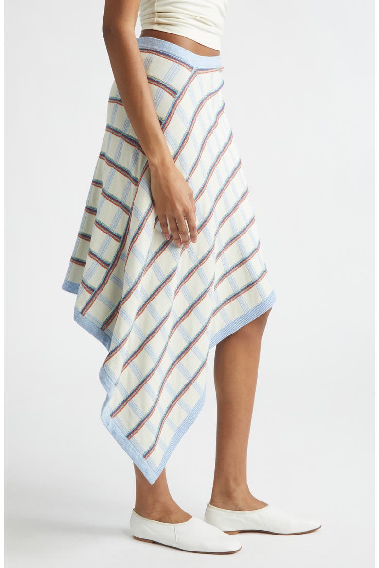 Check Jacquard Asymmetric Skirt, Alternate, color, IVORY