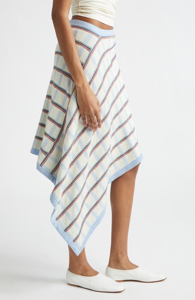 EENK Check Jacquard Asymmetric Skirt, Alternate, color, Ivory