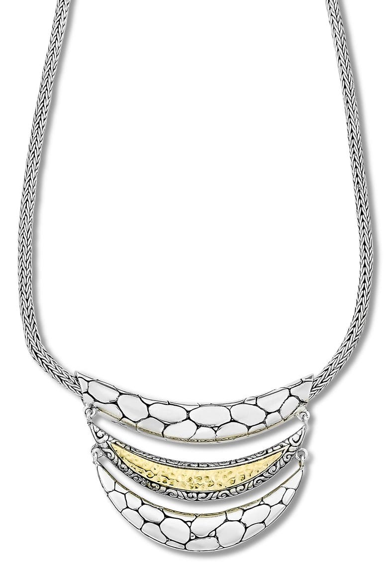Triple Bar Necklace, Main, color, SILVER AND GOLD