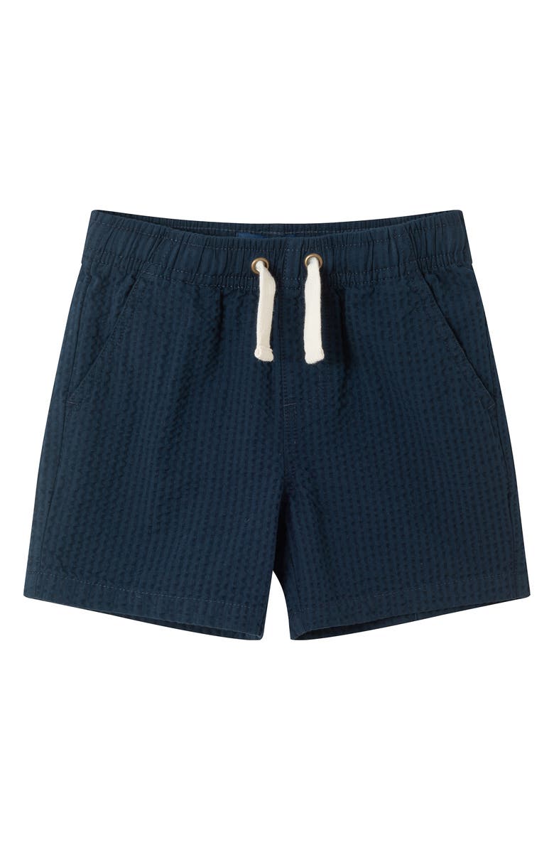 Andy & Evan Seersucker Drawstring Shorts, Main, color, Navy