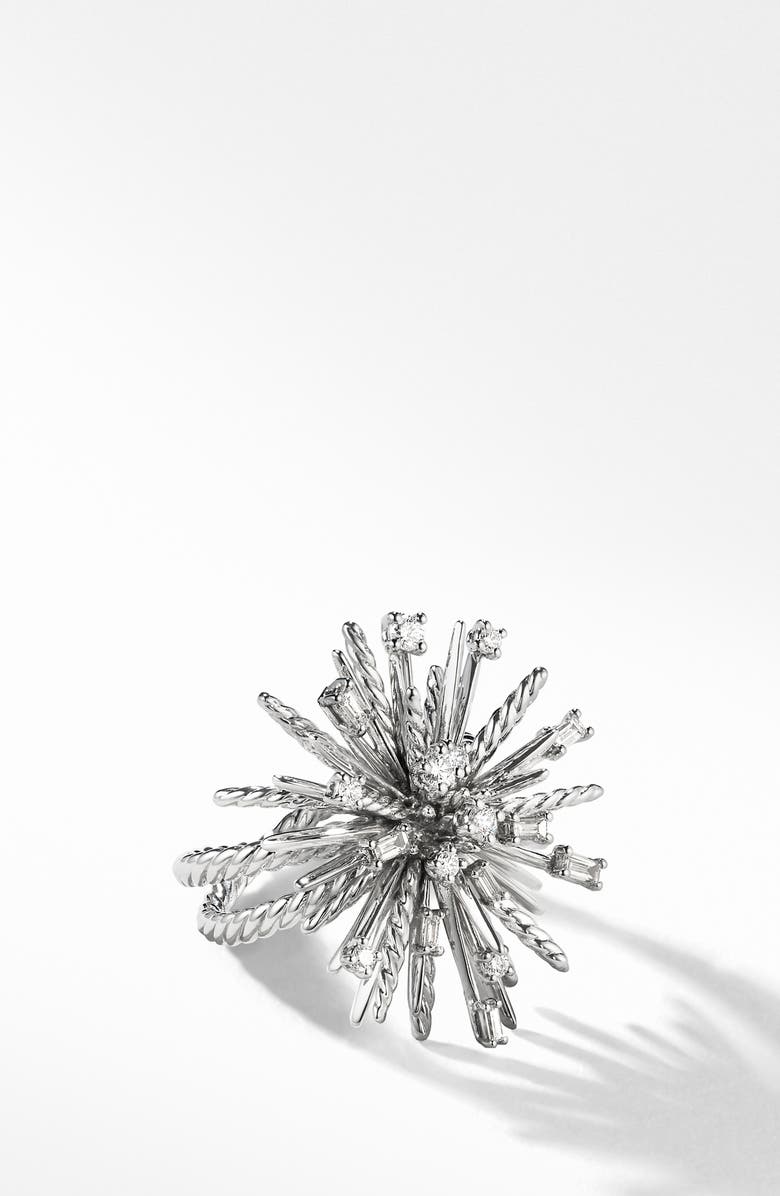 David Yurman Supernova Ring with Diamonds and 18K White Gold, Main, color, 