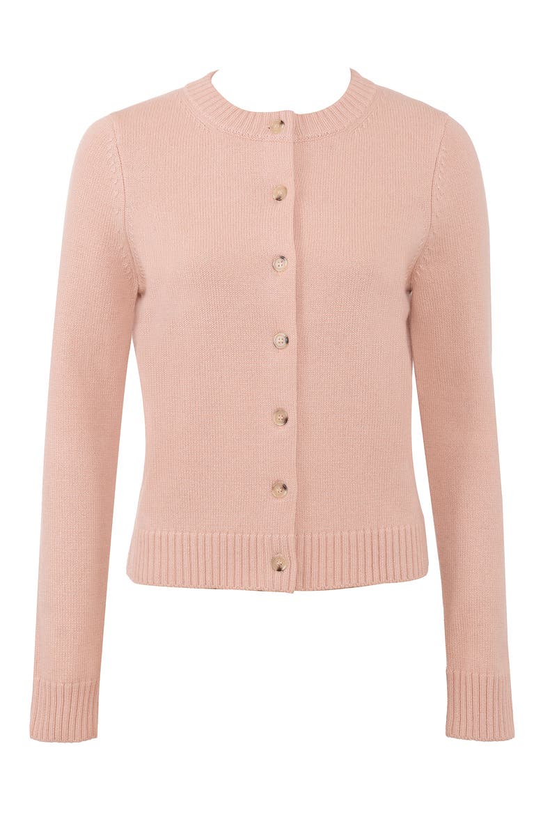 Signature Peach Merino Wool Blend Cardigan, Alternate, color, PEACH