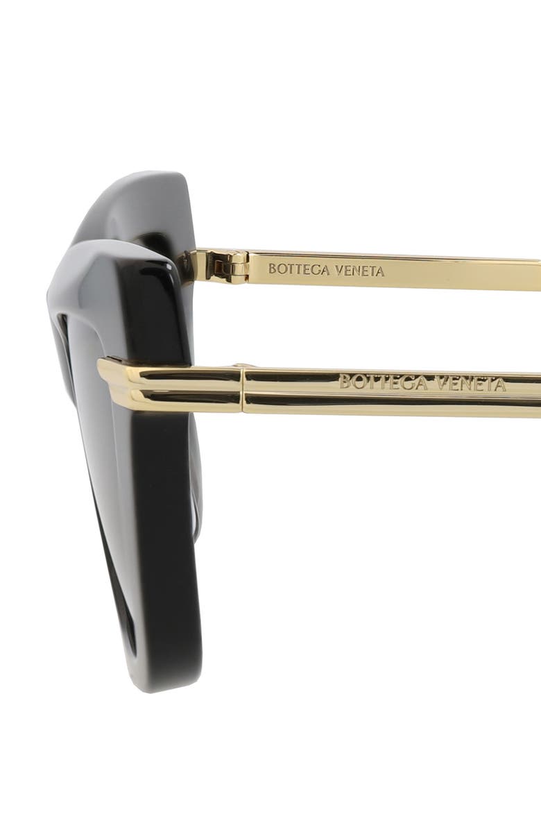 Bottega Veneta 54mm Cat Eye Sunglasses, Alternate, color, Black Gold Grey