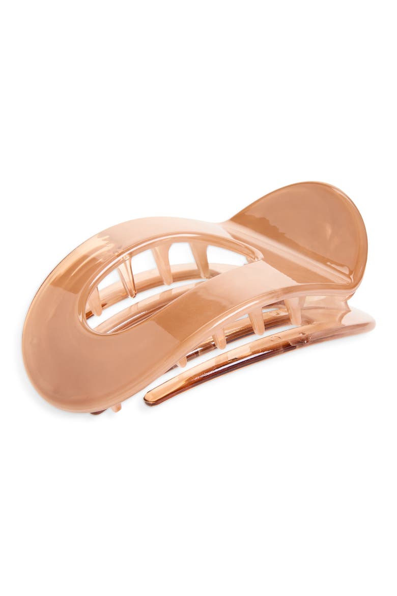 Aire Flat Claw Clip, Main, color, BROWN