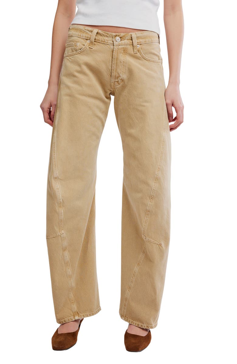 Free People Fable Twisted Seam Jeans, Main, color, Oat Latte