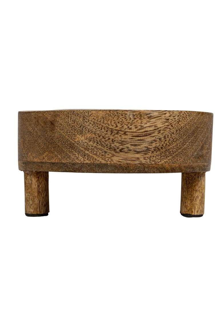 Mango Wood Footed Tray for Storage and Serving, Natural, Alternate, color, Natural