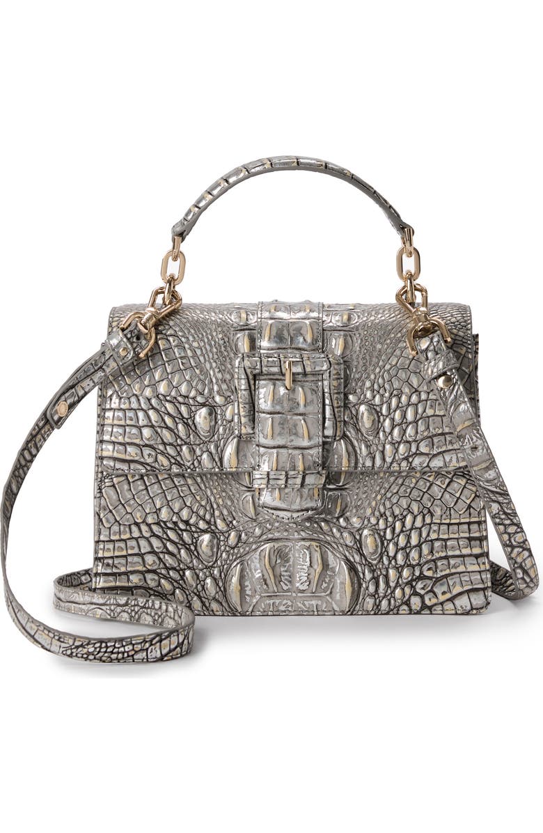 Brahmin Hallie Small Croc Embossed Leather Top Handle Bag, Alternate, color,