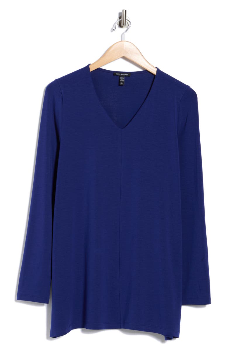 Eileen Fisher V-Neck Long Sleeve Tunic, Alternate, color, Infinity