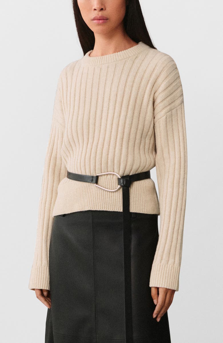 MANGO Herringbone Knit Rib Sweater, Main, color,