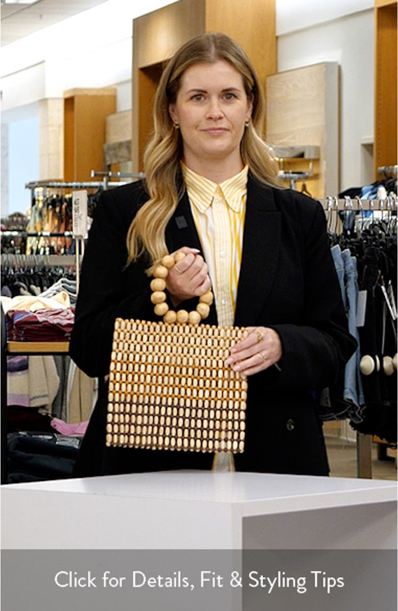 Riley Wood Bead Bracelet Handle Bag, sales video thumbnail