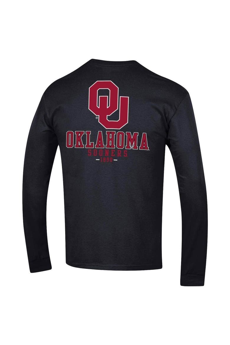 Men's Champion Black Oklahoma Sooners Team Stack Long Sleeve T-Shirt, Alternate, color, Black