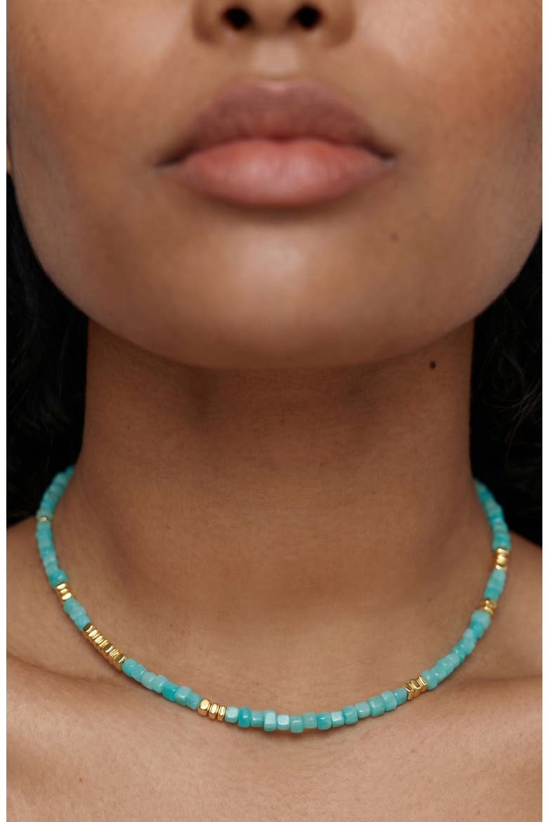 Amaia Amazonite Beaded Necklace, Alternate, color, 18K GOLD VERMEIL / AMAZONITE