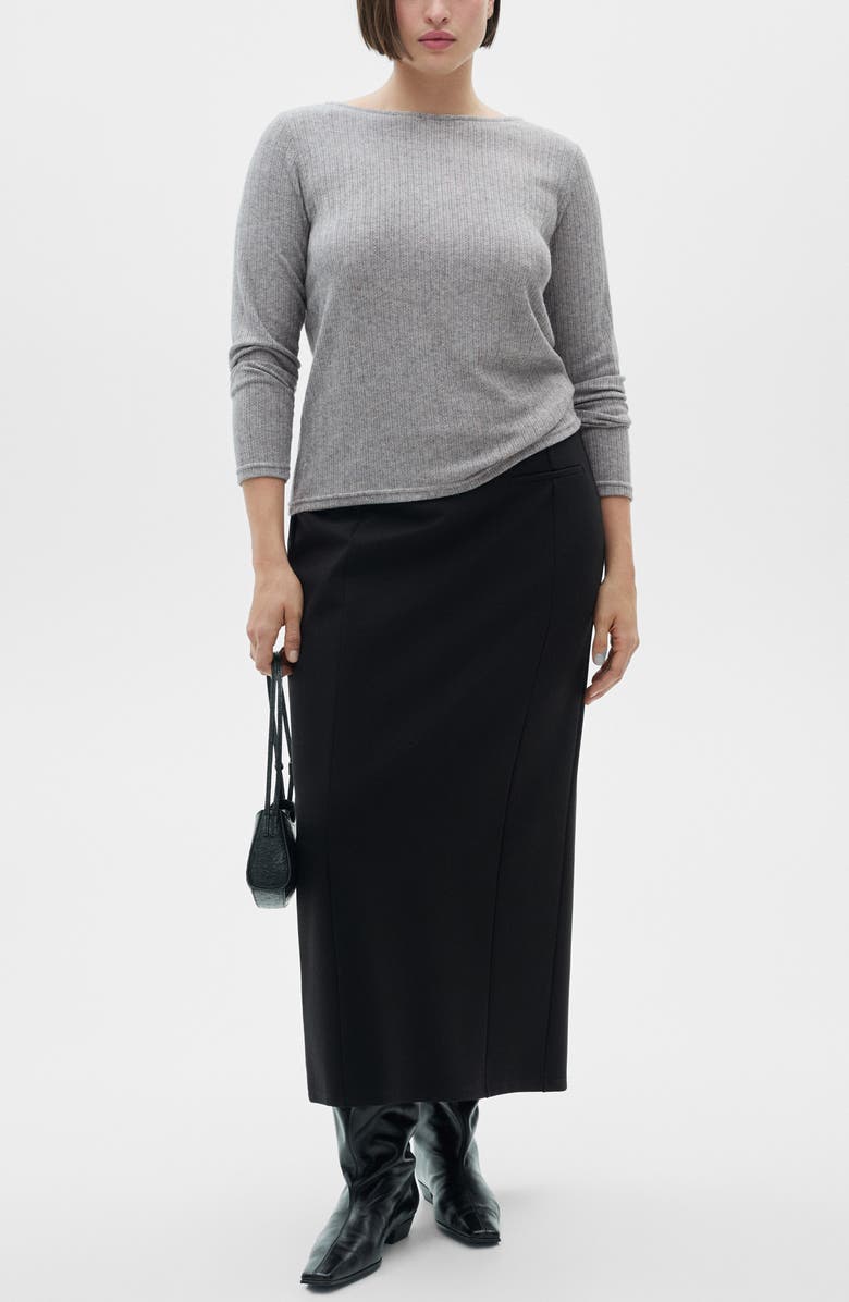 MANGO Pointelle Long Sleeve T-Shirt, Alternate, color,