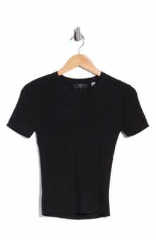 T Tahari Short Sleeve Crewneck Ribbed T-Shirt