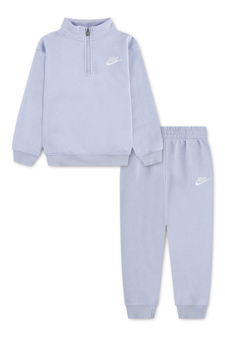 Kids' Club Quarter Zip Fleece Set, Main, color, GHOST