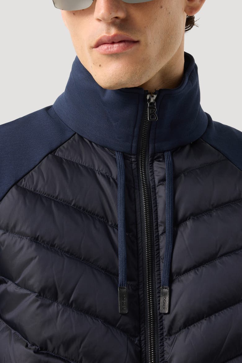 Baker Down Jersey Jacket, Alternate, color, Navy blue