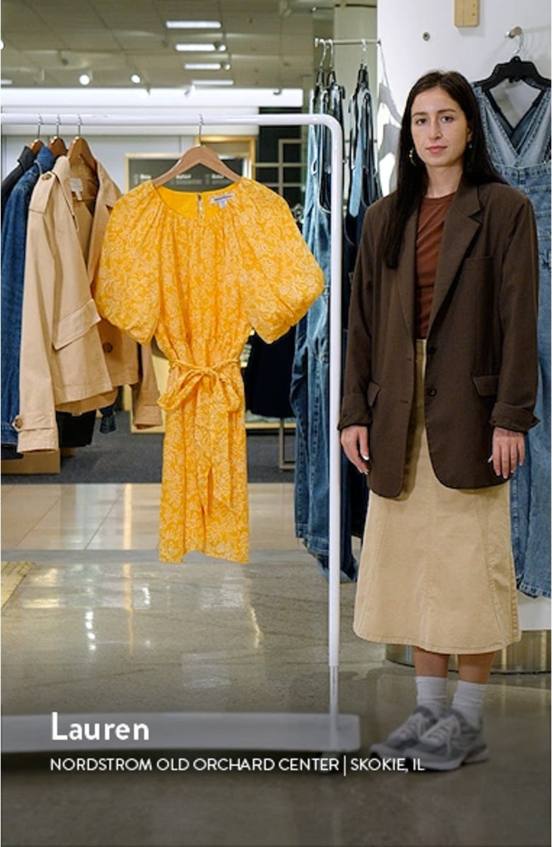 Veranda Vines Print Tie Waist Dress, sales video thumbnail