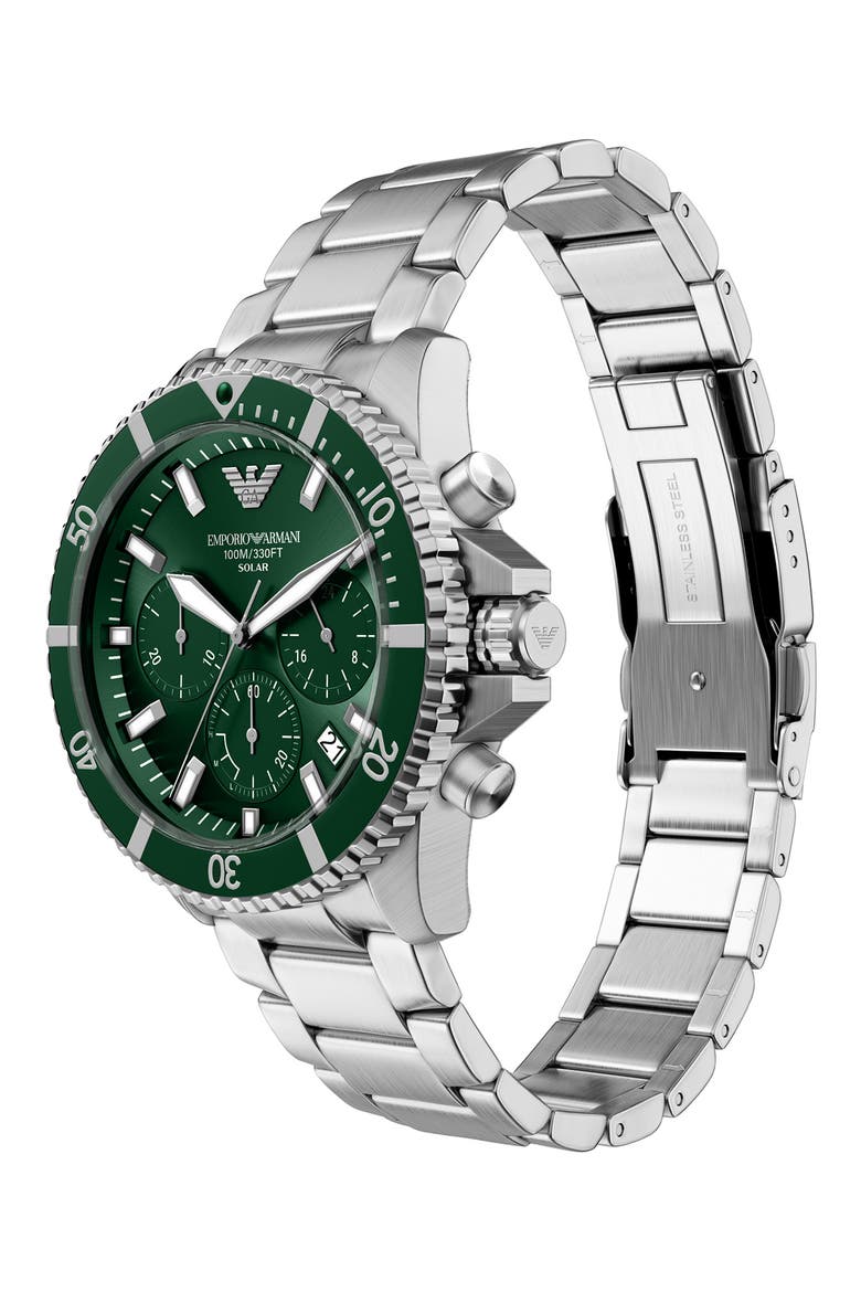 World Explorer Solar Chronograph Bracelet Watch, 43.5mm, Alternate, color, SILVER