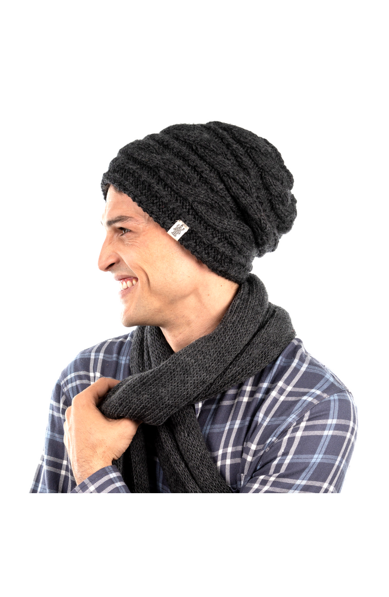 Nirvanna Designs Triple Braid Cable Slouch, Alternate, color, Black