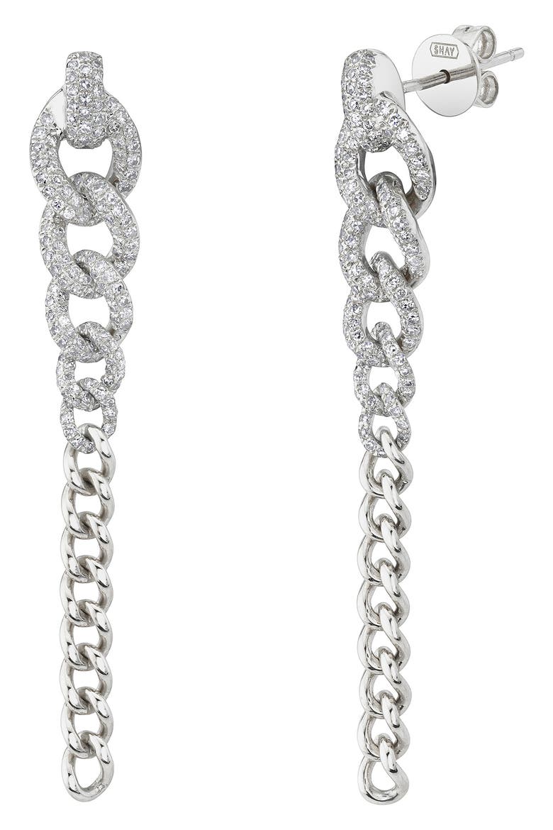2-in-1 Graduated Drop Earrings, Main, color, WHITE GOLD
