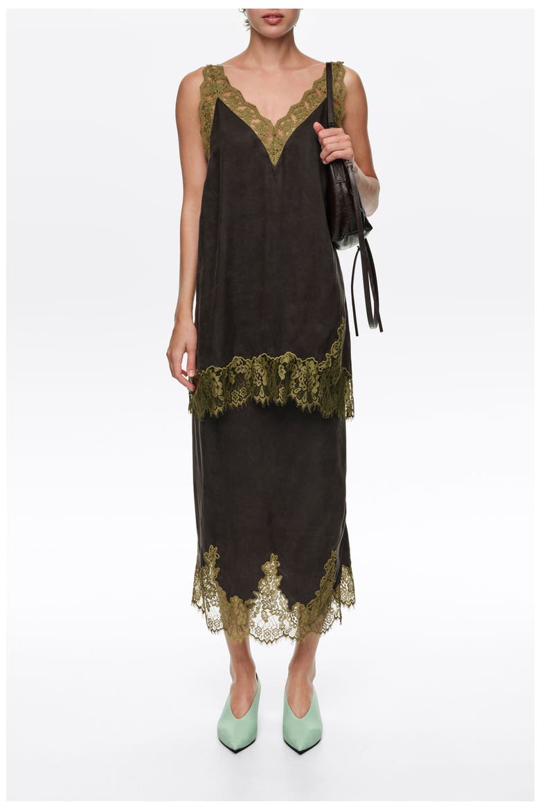 Long Camisole Top with Lace Trim, Alternate, color, WASHED BLACK