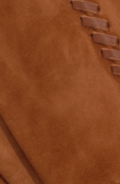 Ralph Lauren Lauren Suede Leather Whip Stitch Touch Glove In Brown