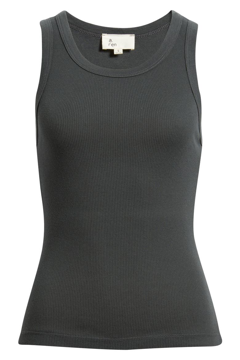 Julianna Cotton Rib Tank, Alternate, color, WASHED BLACK