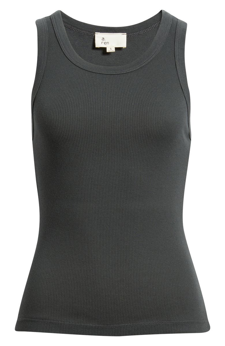 A.REN Julianna Cotton Rib Tank, Main, color, Washed Black