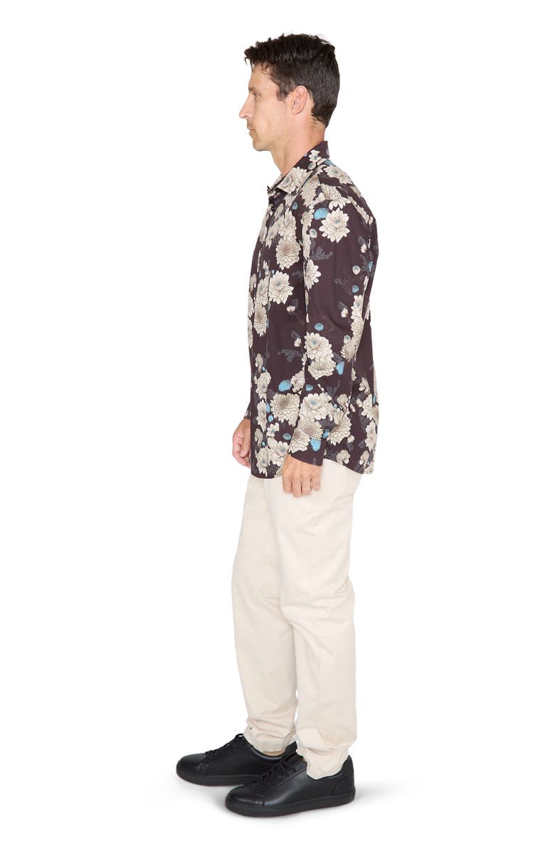 Lords of Harlech Nigel Button-Up Shirt, Alternate, color, Serious Floral Black