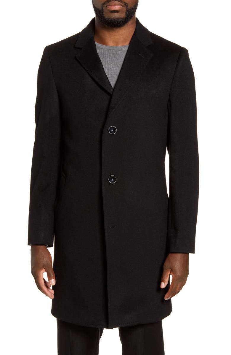 Nordstrom Signature Darien Trim Fit Wool & Cashmere Overcoat, Main, color,