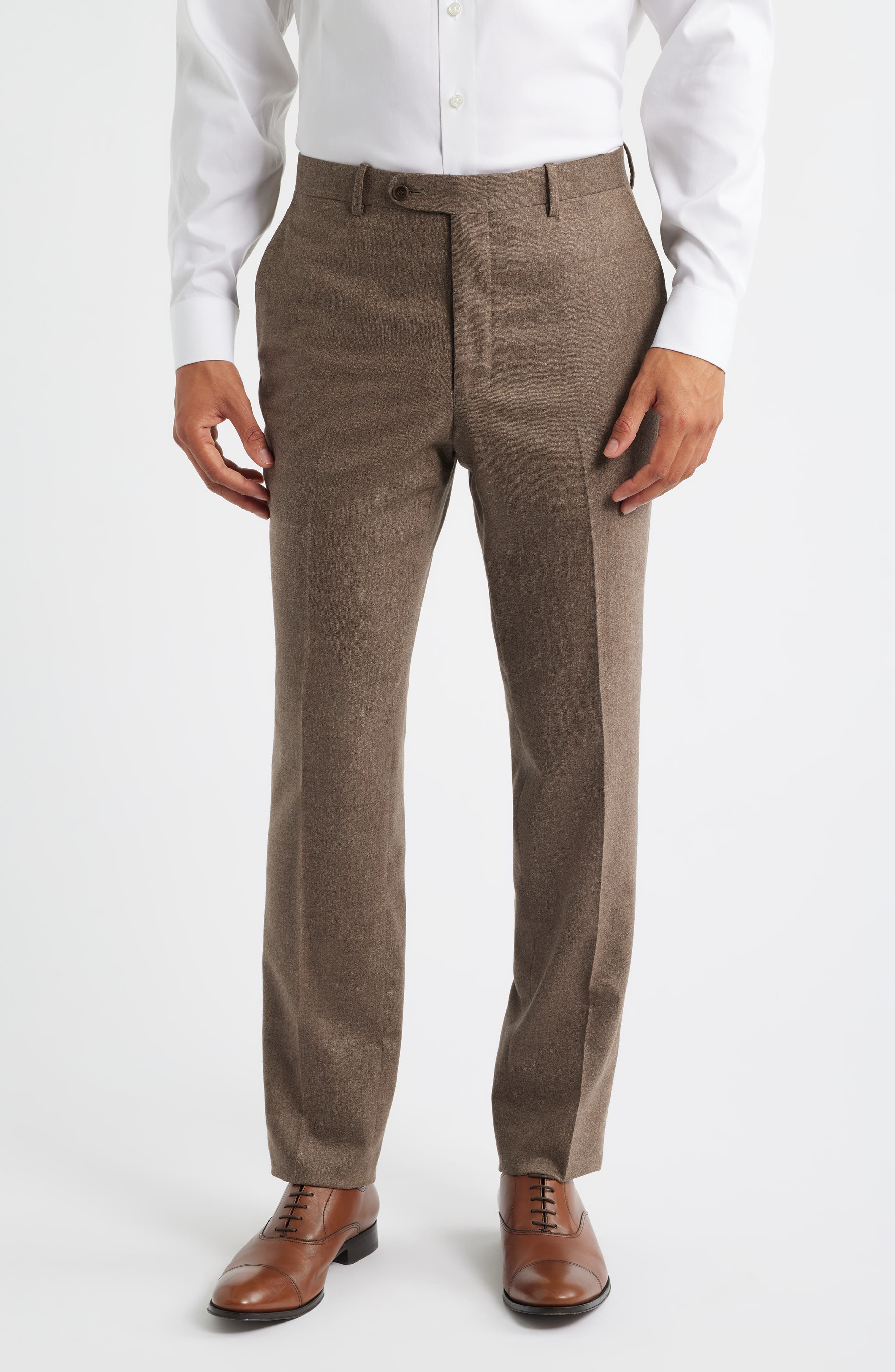 Peter Millar Harker Flat Front Stretch Wool & Cashmere Dress Pants