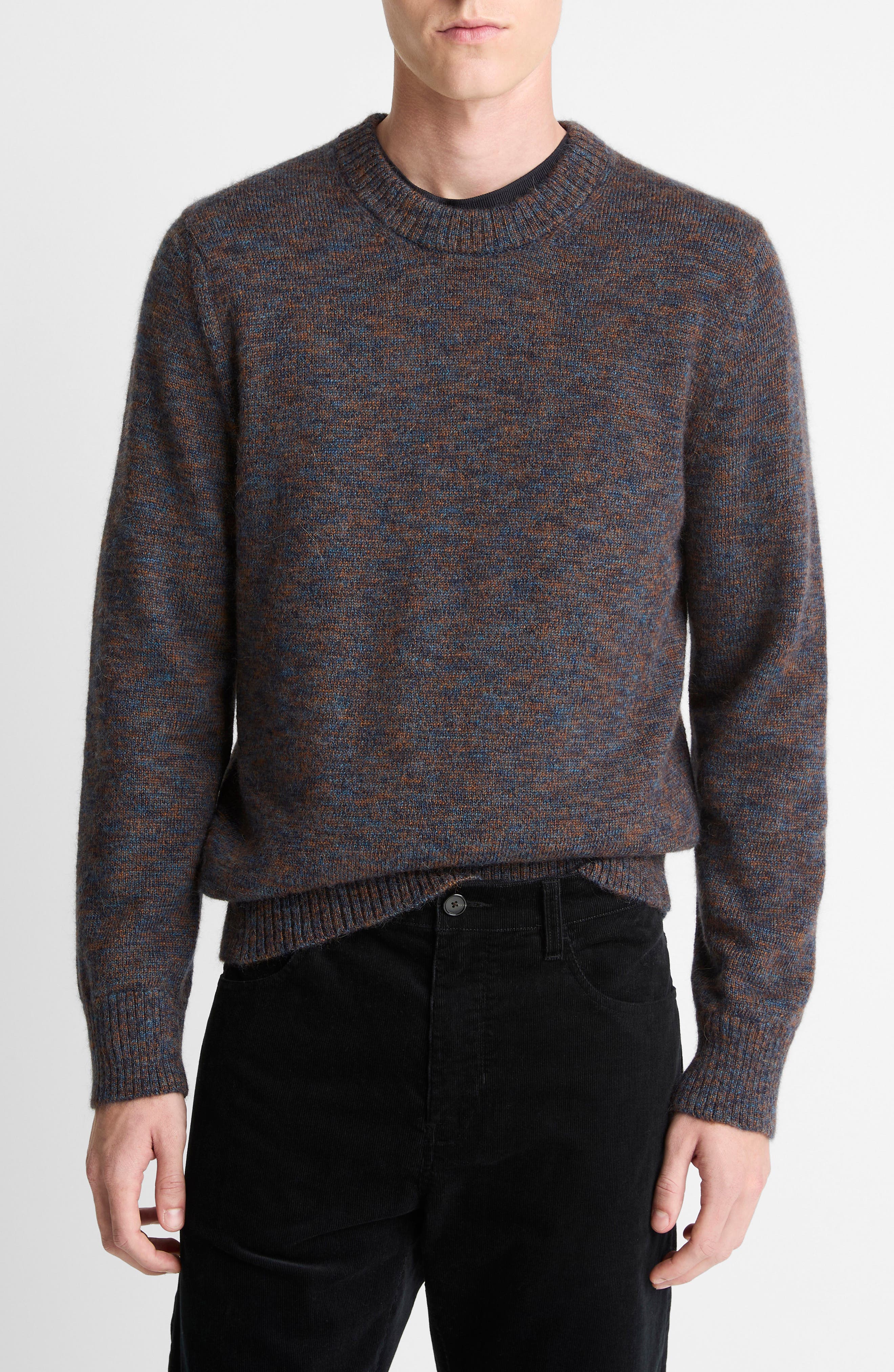 Vince Multicolor Alpaca & Merinio Wool Crewneck Sweater