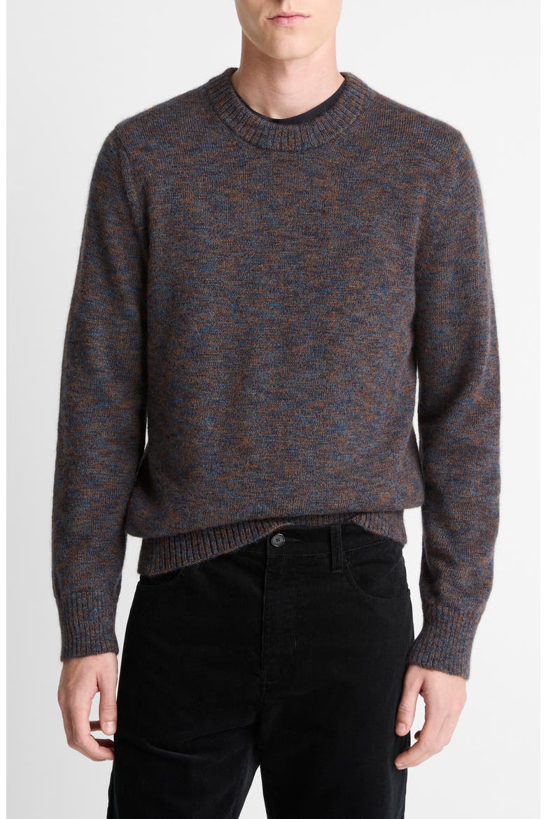 Multicolor Alpaca & Merinio Wool Crewneck Sweater, Main, color, COASTAL COMBO