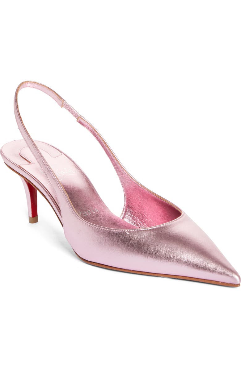 Christian Louboutin Miss Z Metallic Pointed Toe Slingback Pump, Main, color,