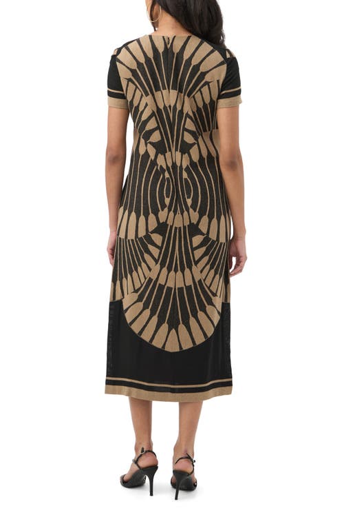 Trina Turk Sugarita Printed Midi T-shirt Dress In Brown