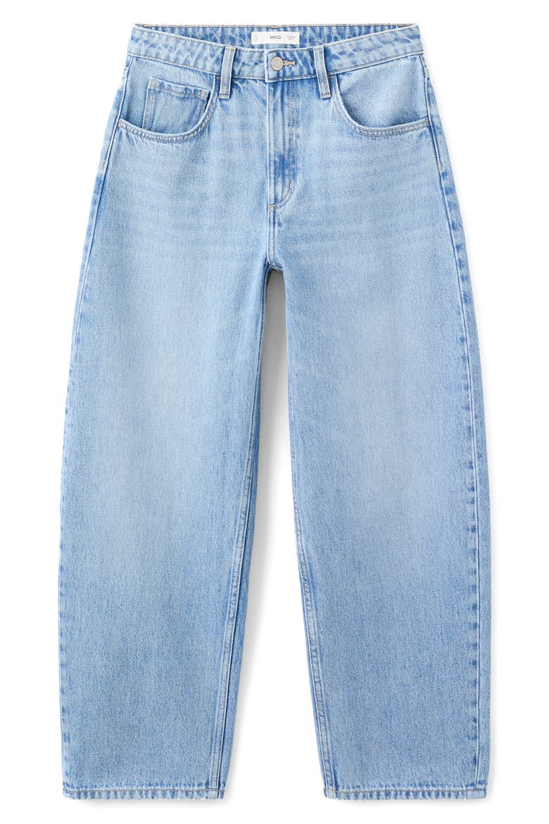 High Waist Barrel Jeans, Alternate, color, MEDIUM BLUE