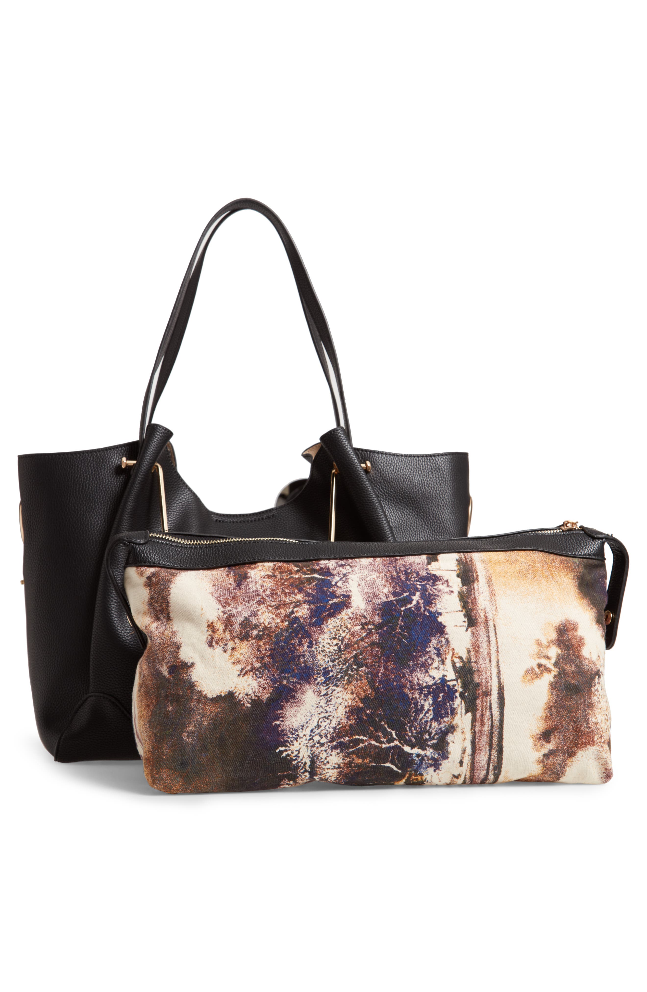 Sondra Roberts Faux Leather Satchel, Alternate, color, 