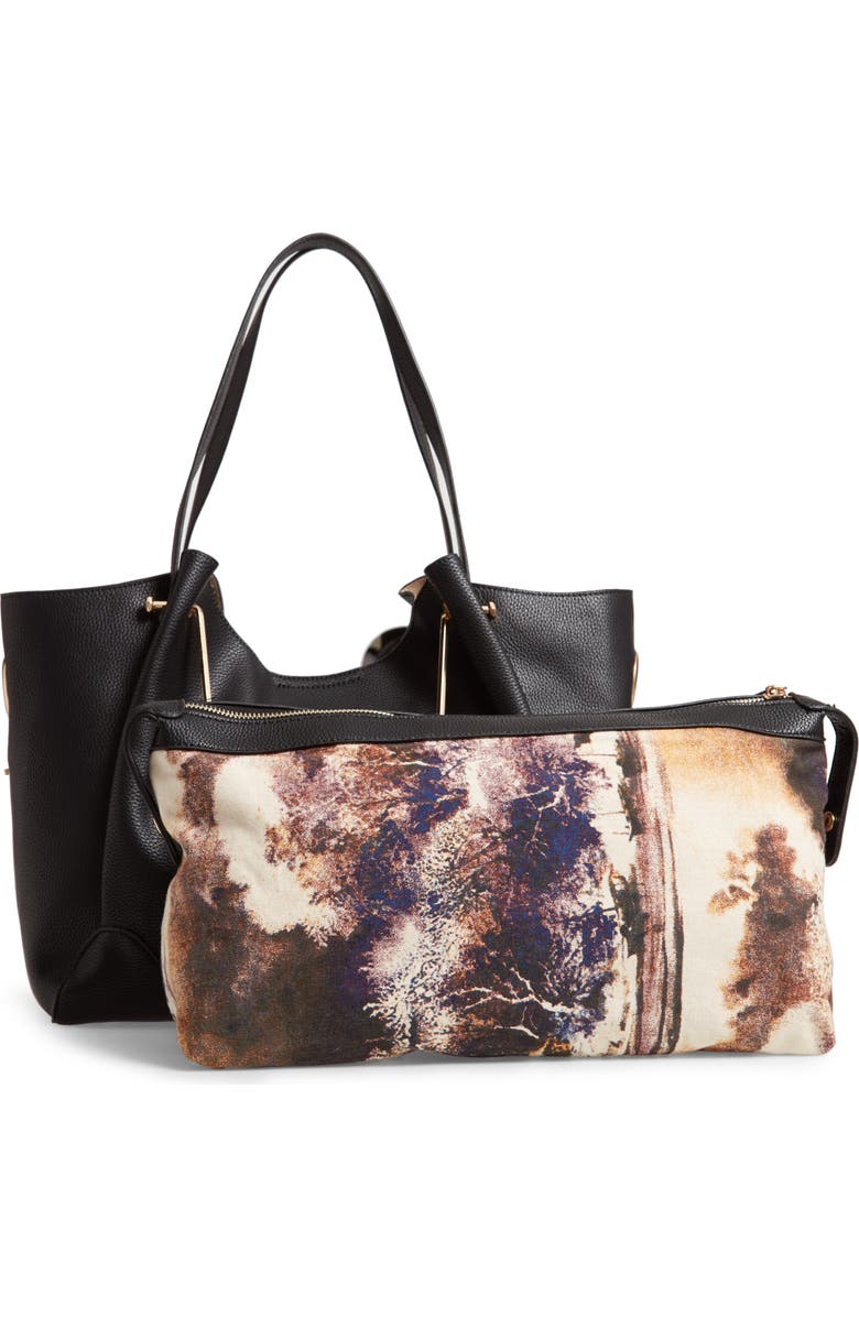 Sondra Roberts Faux Leather Satchel, Alternate, color,