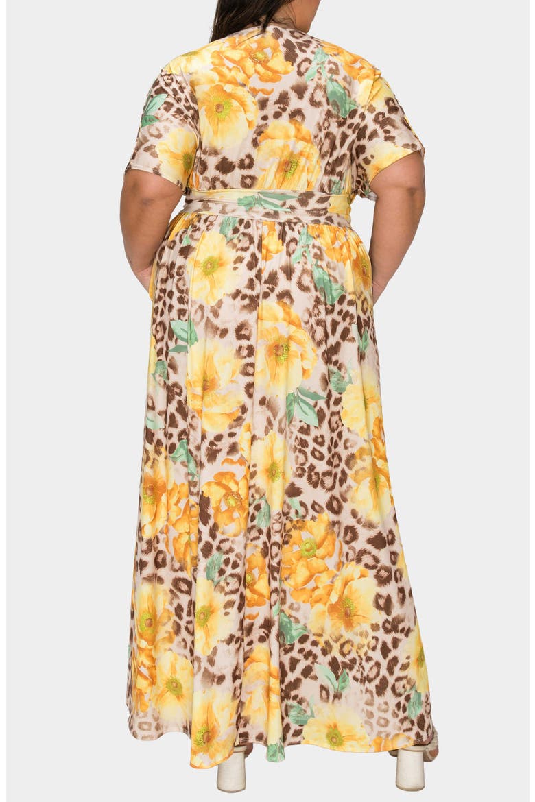 Panthera Floral Empire Waist Dress, Alternate, color, YELLOW
