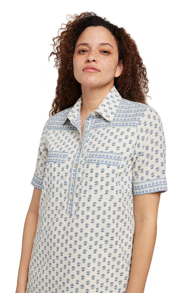 Rae Linen Blend Mini Shirtdress, Alternate, color, WHITE LOTUS