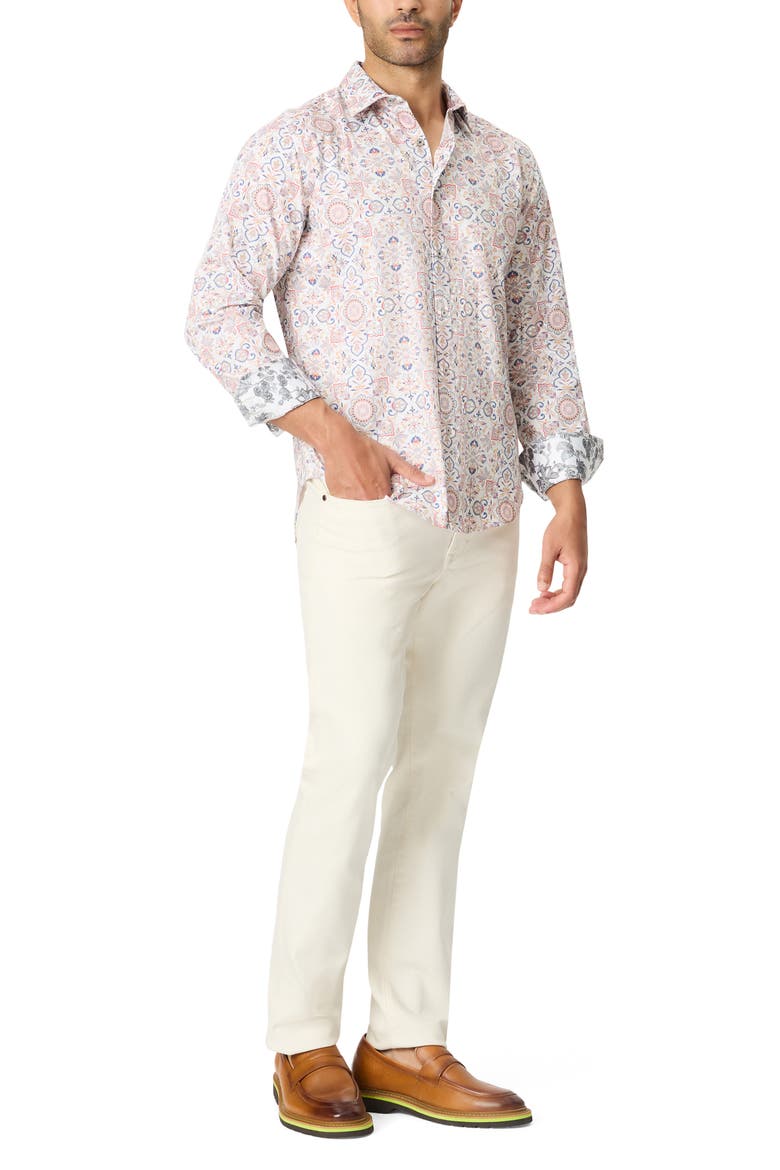 Fairview Stretch Cotton Button Up Shirt, Alternate, color, MULTI