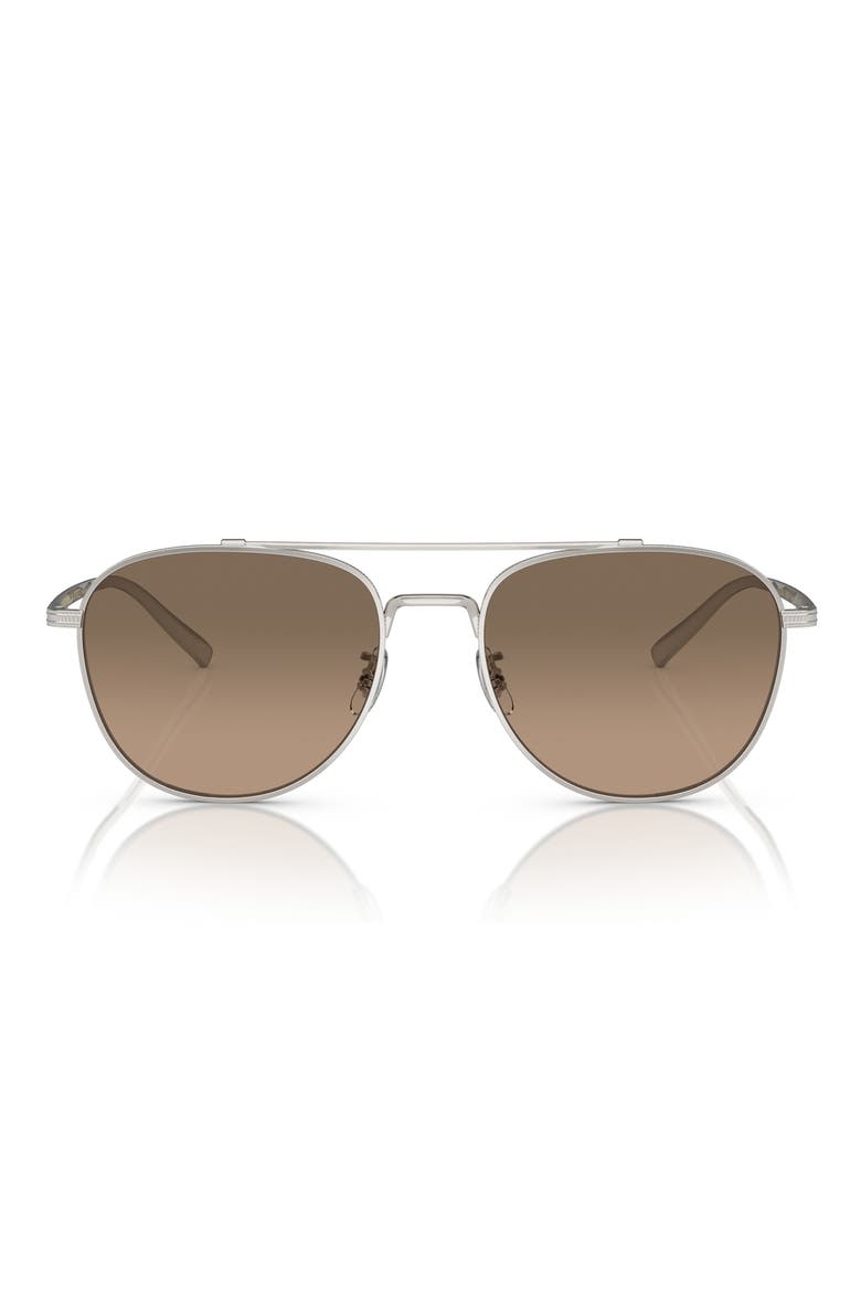 55mm Rivetti Polarized Pilot Sunglasses, Alternate, color, SILVER