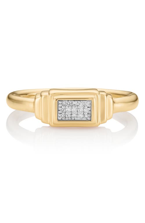 Monica Vinader Baja Deco Diamond Ring In Gold