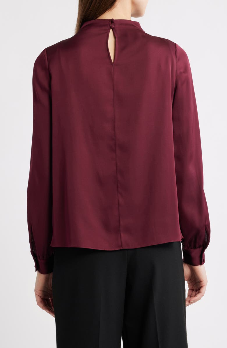 Elie Tahari The Ember Stretch Silk Top, Alternate, color, Noir Berry Red