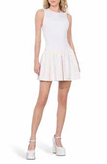 Alice + Olivia Ella Mixed Media Faux Leather Minidress