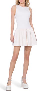 Alice + Olivia Ella Mixed Media Faux Leather Minidress