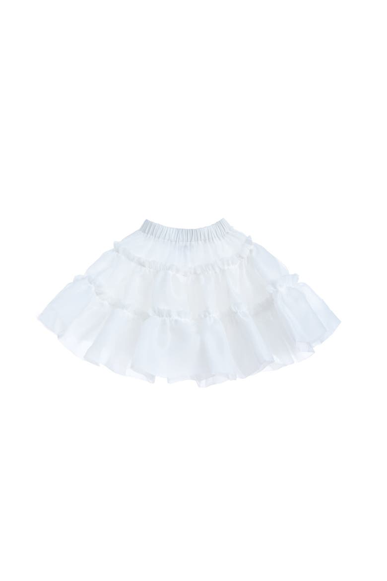 Frilled Satin Skort, Main, color, White