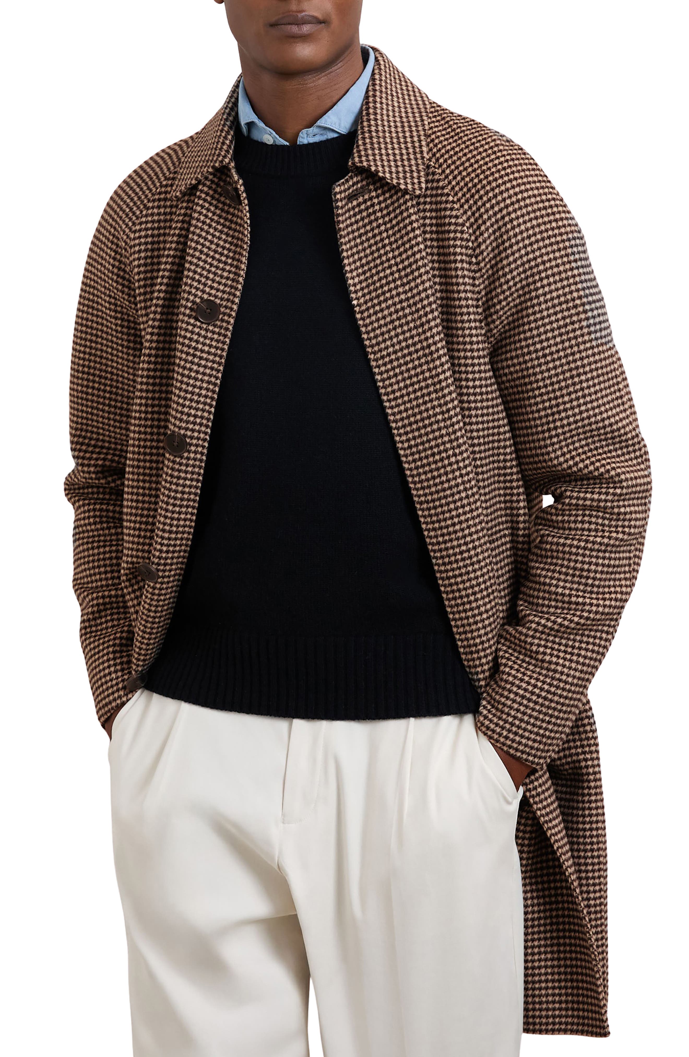Morpeth Houndstooth Check Wool Blend Coat (Men) | Nordstrom